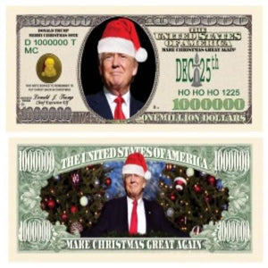 Donald Trump Christmas Million Dollar Bill - PUT CHRIST BACK IN CHRISTMAS