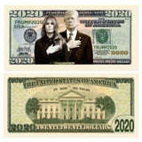 Donald and Melania Trump 2020 Re-Election Presidential Dollar Bill - Limited Edition Novelty Dollar Bill